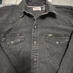 Wrangler Charcoal Denim Blue Denim Snap Shirts Bundle X 8